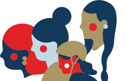 Drawing of silhouettes of women representing the diversity of philanthropic activities 
