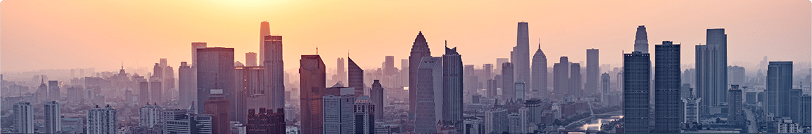 Photo of downtown at sunset