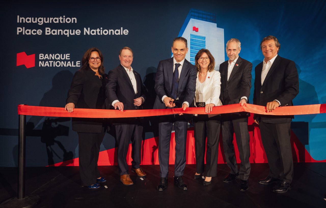 Ribbon cutting at the inauguration of National Bank Place