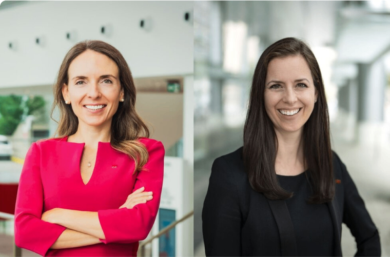Photo of two National Bank leaders at our head office