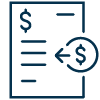 Picto of a paper sheet with a dollar sign on it