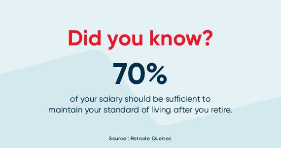 Infographic: Did you know? 70% of your salary should be sufficient to maintain your standard of living after you retire.