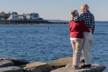 Couple in front of the sea