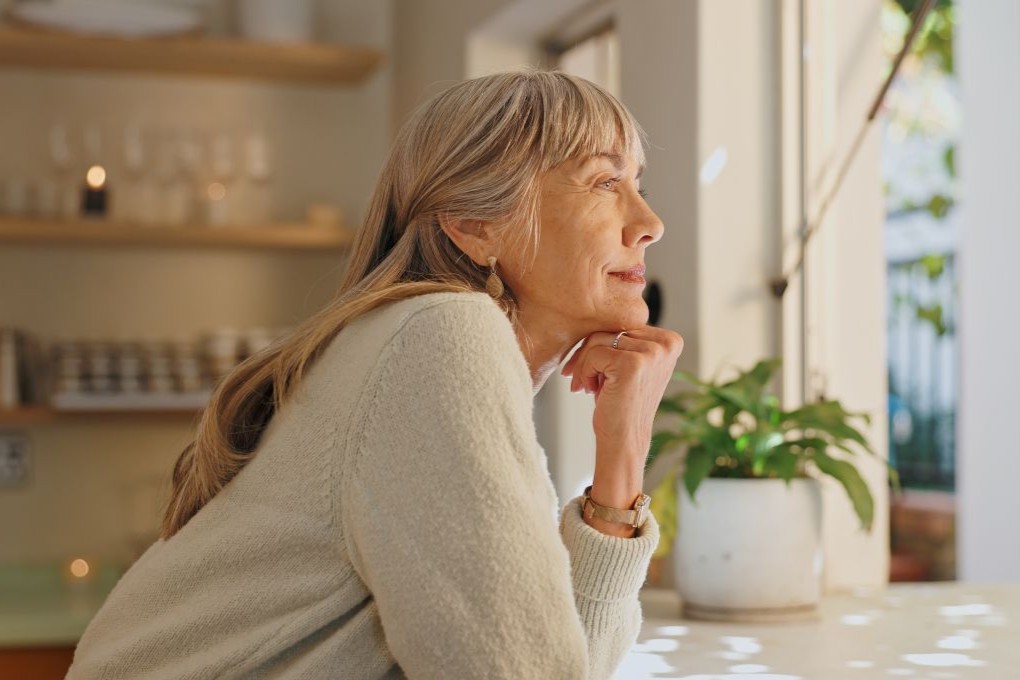 Woman thinking about her retirement strategy