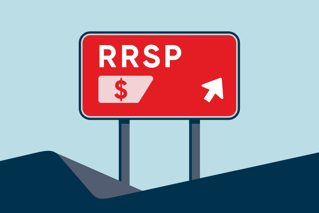 Drawing of a roadsign that reads RRSP