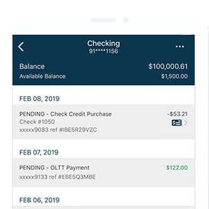 Image of the Natbank mobile app on a smartphone screen 