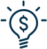 Picto of a lightbulb and a dollar sign