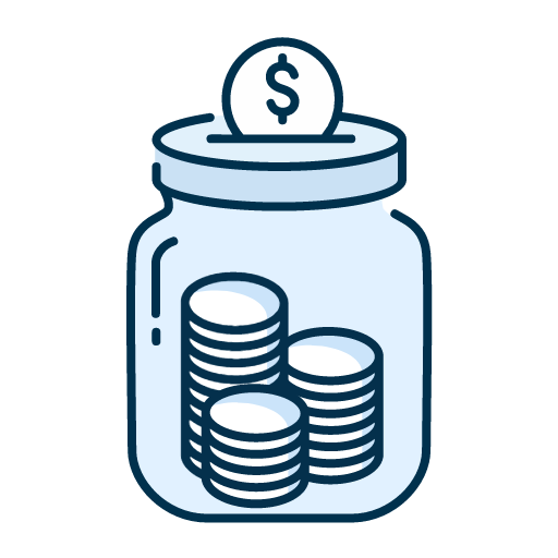 Picto of a jar with coins in it