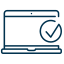 Picto of a laptop with a check circled