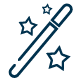Icon magic wand symbol for tip