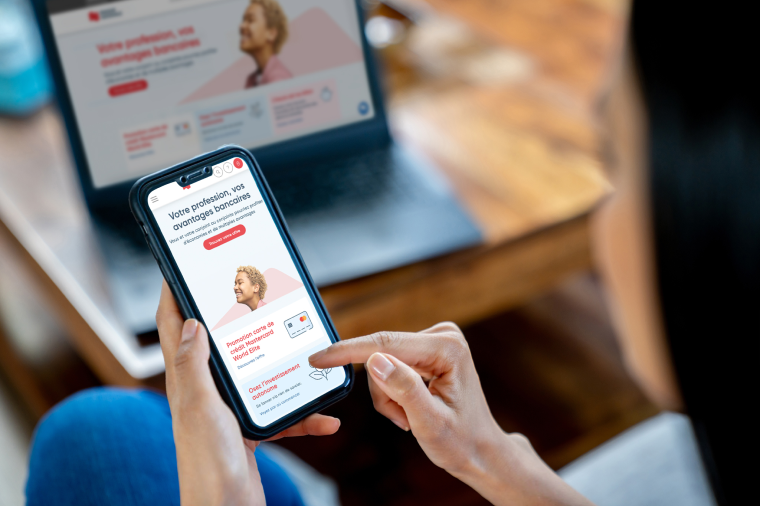 Photo of a person using a mobile device